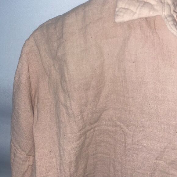 Women's TopShop Rose Pink Button Down Shirt - Picture 4 of 15